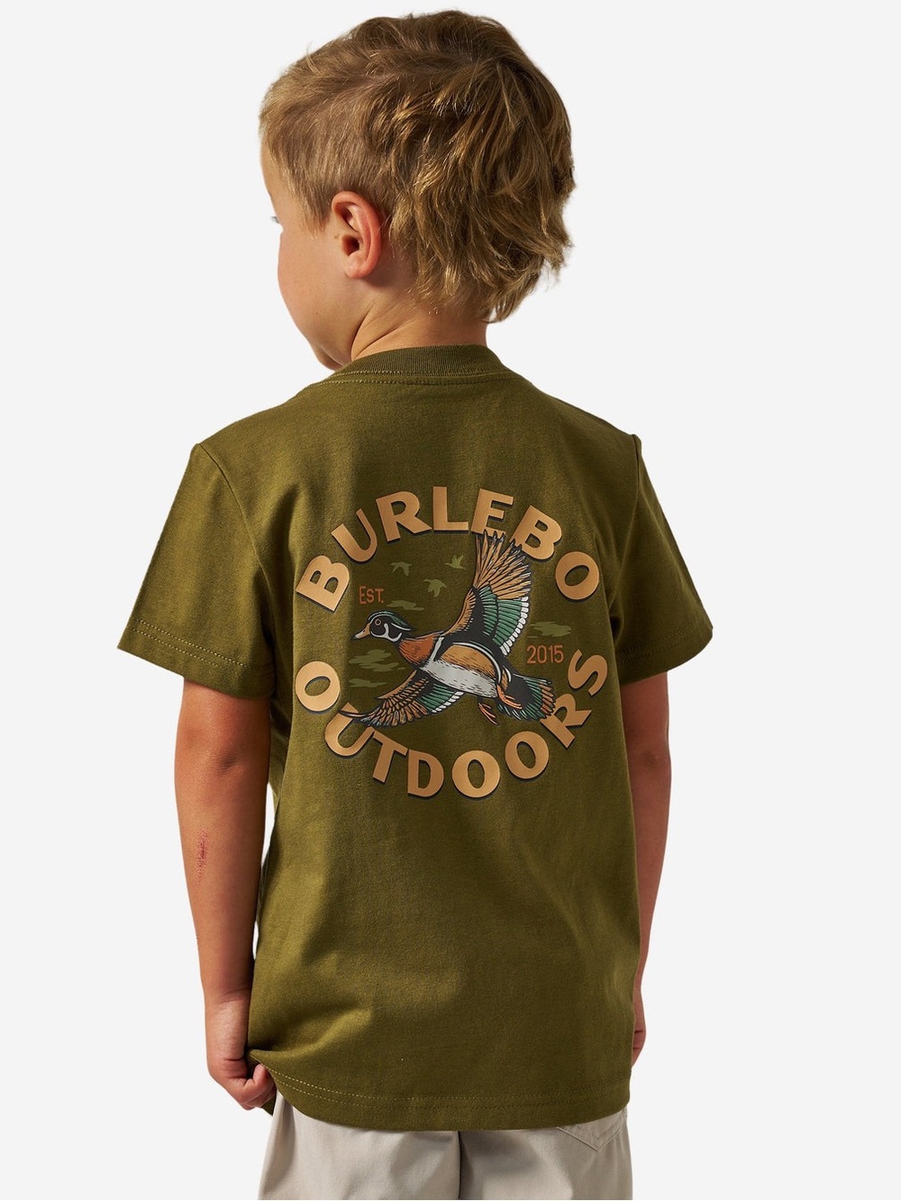 BURLEBO WOOD DUCK TEE, HUNTER GREEN – 2T